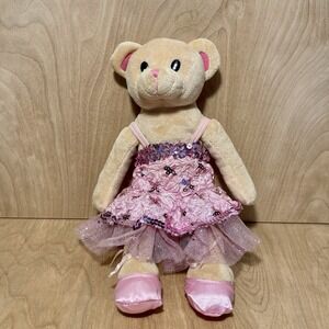 Vintage Weissman Dance Ballerina Bear With Pink Sequin Tutu & Ballet Shoes